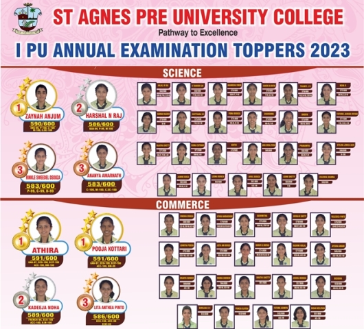 St Agnes PU College - PUC Annual Examination Results